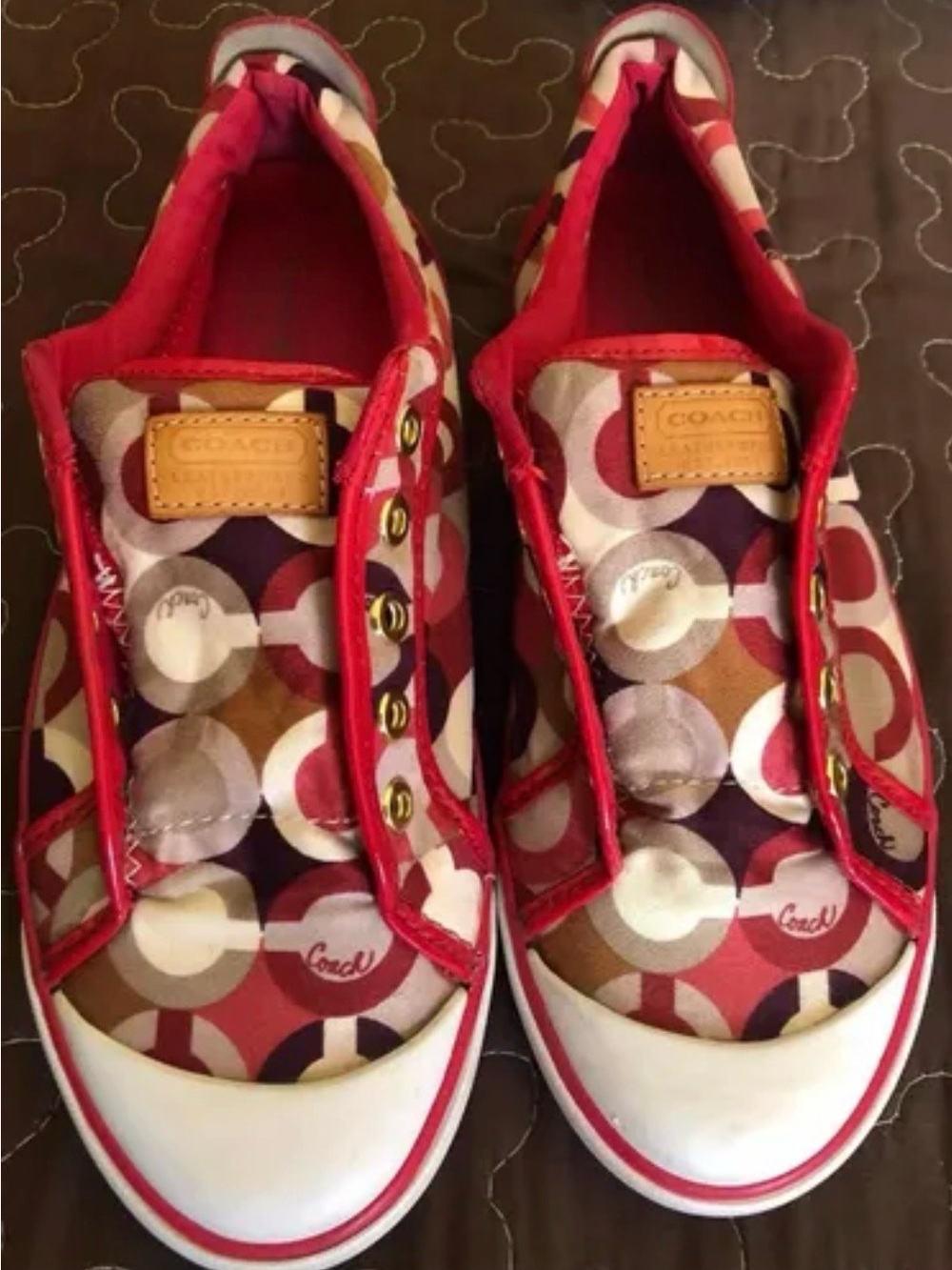 Coach Pink Signature Print Low-Top Multi Dream Sneakers Size: 9 1/2B - Picture 5 of 5